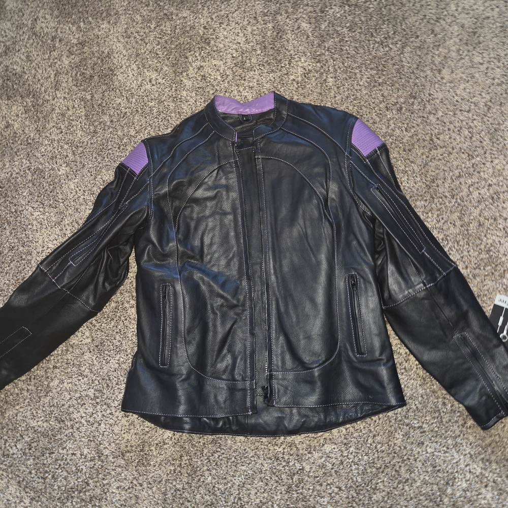 Xelement Black Leather Motorcycle Jacket-DISCONTINUED